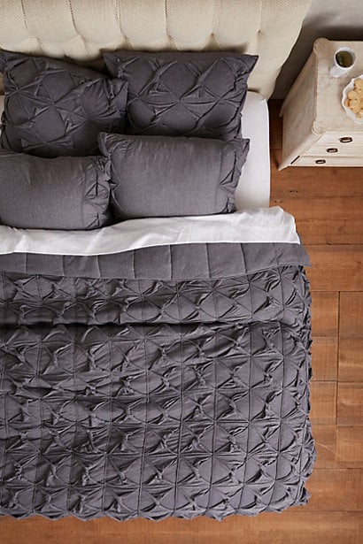 Twined Jersey Quilt by Lazybones in Grey. Anthropologie