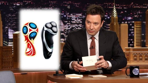 On the Friday, October 31st episode of the "Tonight Show Starring Jimmy Fallon", Jimmy penned thank you notes to Neighbors that give out apples on Halloween, The logo for the 2018 World Cup in Russia, Mounds candy bars, Lizards, Daylight Savings Time, Mini Reese's Peanut Butter Cups, and Circus Peanuts
