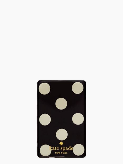 Kate Spade PORTABLE POWER ULTRA THIN CHARGER in Black Clotted Cream Dot