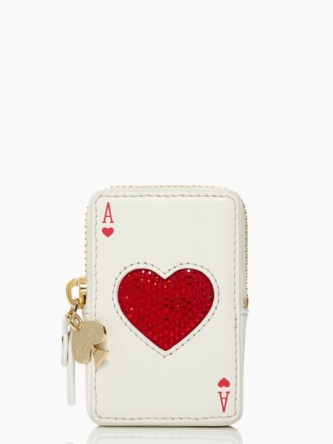 Kate Spade PLACE YOUR BETS PLAYING CARDS COIN PURSE ACE of Hearts
