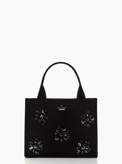 Kate Spade New York JEWELED NYLON JEWELS QUINN Handbag in Black