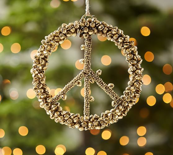 Pottery Barn BELL PEACE SIGN ORNAMENT BENEFITING ST. JUDE