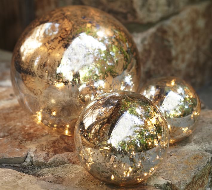 Pottery Barn LIT MERCURY GLASS GLOBE
