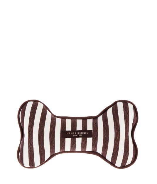 Henri Bendel brown and white SQUEAK & CHIC DOG CHEW TOY