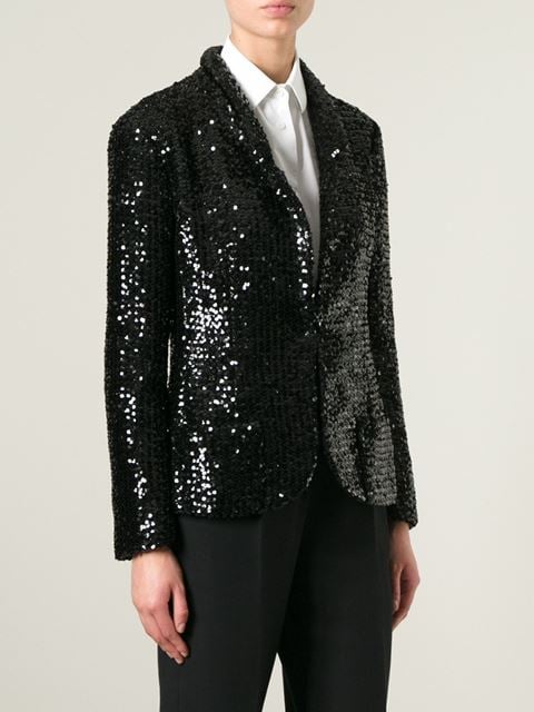 NINA RICCI VINTAGE sequined blazer in black