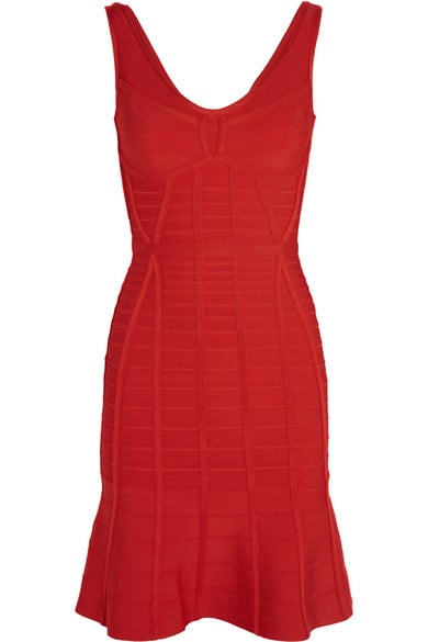 HERVÉ LÉGER Christina bandage mini dress in Coral Poppy