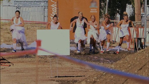 The Bachelor Season 19 Episode 4: Wedding Dress Mud Fest. There's nothing like a mud run in a wedding dress. Jillian Anderson, Nikki, Becca, Britt and Carly help find a cure for MS in San Francisco.