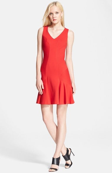 Diane von Furstenberg 'Carla' Knit Fit & Flare Dress in Poppy Red