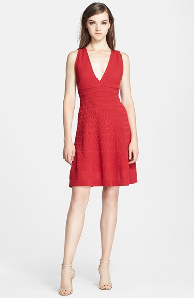 M Missoni Crisscross Back Rib Stitch Dress in Rouge