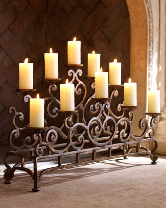 Wrought Iron Fireplace Candelabrum