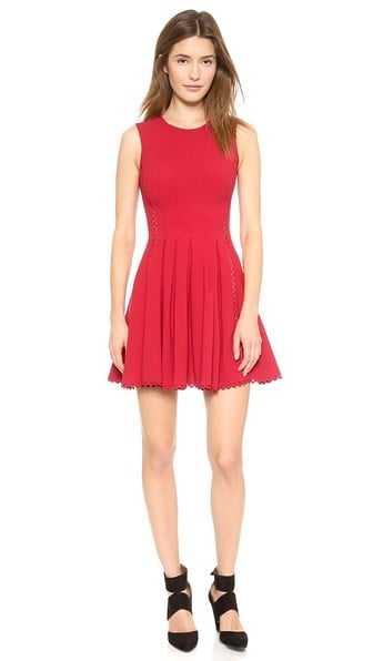 Jill Jill Stuart Pleated Flare Dress in Scarlet
