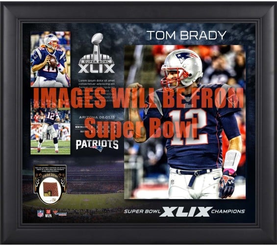 Tom Brady New England Patriots Super Bowl XLIX Champions Framed 15" X 17" Collage With A Piece Of Game-Used Football - Limited Edition Of 250