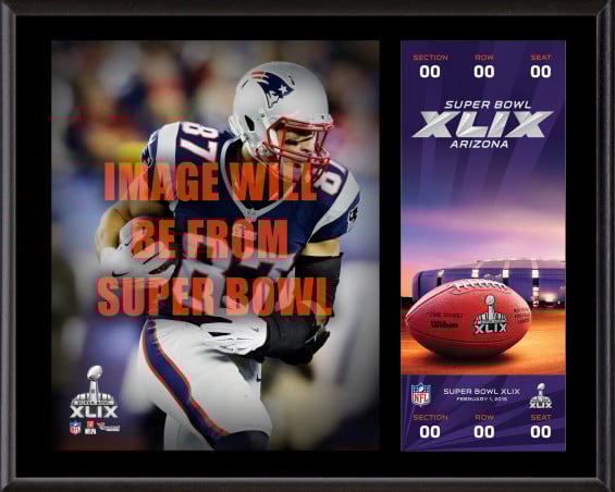Rob Gronkowski New England Patriots Super Bowl XLIX Champions 12" X 15" Sublimated Plaque With Replica Ticket