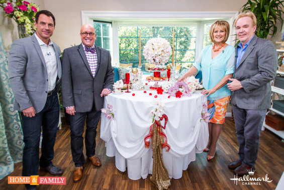 Learn how to create this beautiful romantic floral sphere and gorgeous tablescape that celebrity florist Michael Gaffney creed on Hallmark's "Home & Family". H&F Photo Credit: