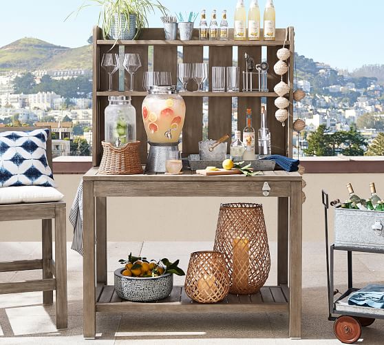 Pottery Barn INDIO ISLAND & HUTCH outdoor furniture sale