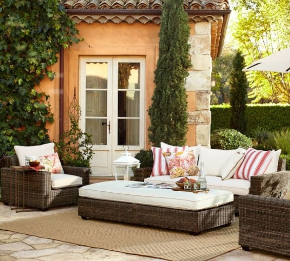 TORREY ALL-WEATHER WICKER SQUARE ARM SOFA - ESPRESSO