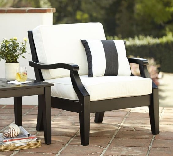 HAMPSTEAD PAINTED ARMCHAIR - BLACK. Pottery Barn
