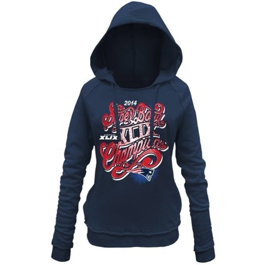 5th & Ocean by New Era New England Patriots Women's Navy Blue Super Bowl XLIX Champions Pullover Fleece
