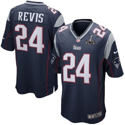 New England Patriots Darrelle Revis Nike Navy Blue Super Bowl XLIX Game Jersey