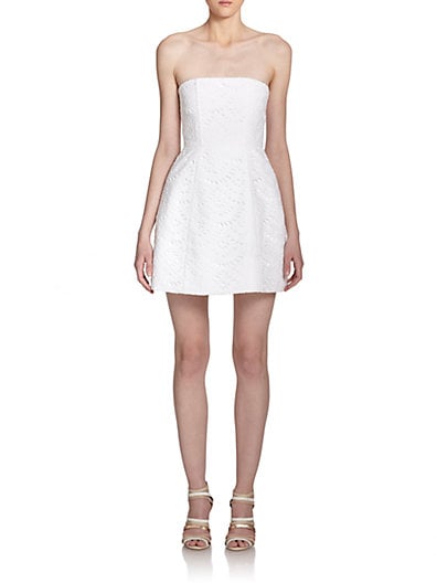Alice + Olivia Salma Strapless Eyelet Strapless Dress in White