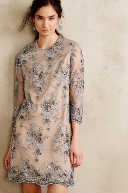 Frost Flower Embellished Shift by Korovilas