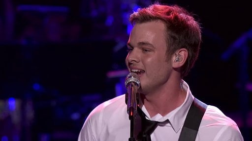 Clark Beckham performs Smokey Robinson and The Miracles "The Tracks of My Tears" during Motown Week on American Idol.