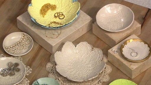 Carla's Craft Corner: Learn how to DIY the beautiful lace imprint bowls (and plates) that chef Carla Hall made on "The Chew" on Friday, March 13th, 2015.