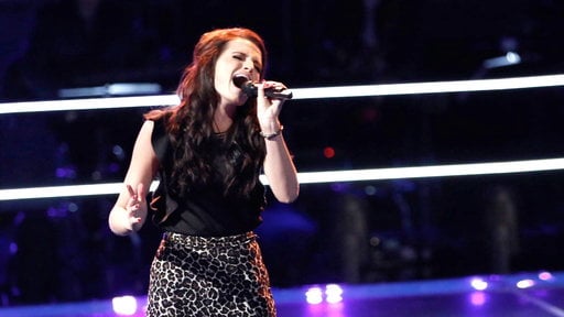 Watch The Voice season 8 episode 11 knockout round night two: Caitlin Caporale of Team Pharrell Williams sings pop star Demi Lovato's "Warrior" on Tuesday, March 24, 2015.