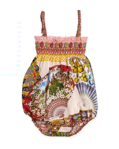 Dolce & Gabbana Fan-Print Bubble Suit, 3-24 Months Baby Girls