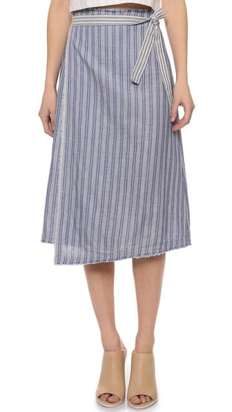Sea Wrap Skirt in Blue Stripe
