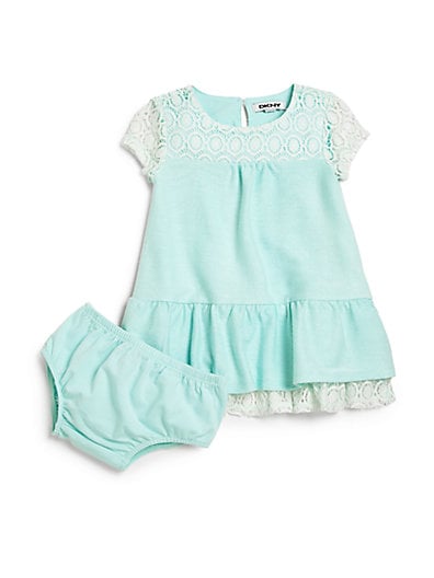 DKNY Infant's Textured Knit Two-Piece Dress & Bloomers Set in Turquoise