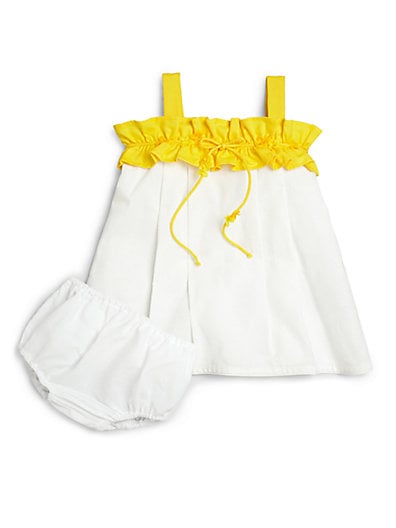 Isabel Garreton Infant's Circle Print Sundress & Bloomers Set in Yellow and White