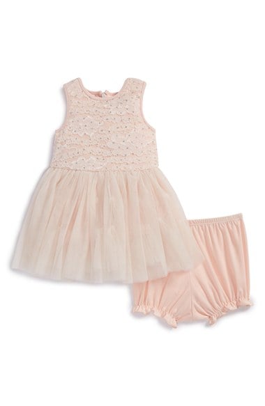 Pippa & Julie Sparkle Lace Dress (Baby Girls) in Pink