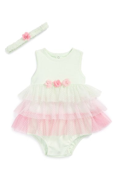 Little Me Sleeveless Bodysuit & Headband (Baby Girls) in Ambrosia/Multi