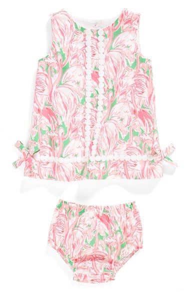Lilly Pulitzer® 'Baby Lilly' Cotton Shift Dress & Bloomers (Baby Girls) in Prep Green