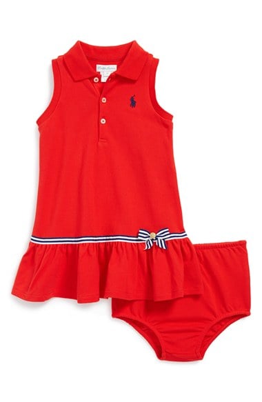 Ralph Lauren Sleeveless Polo Dress & Bloomers (Baby Girls) in African Red