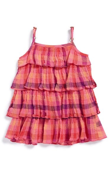 Peek 'Harper' Metallic Tiered Ruffle Dress (Baby Girls) in Pink