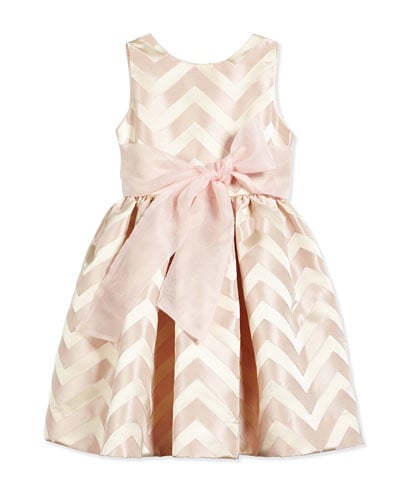 Susanne Lively Satin Chevron Party Dress, Shell/Pink