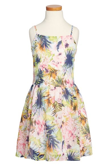 MISS BEHAVE 'Laurie' Floral Print Sleeveless Dress (Big Girls) in Multi