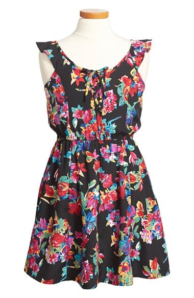 Band of Gypsies Zoe & Rose x Band of Gypsies Floral Print Dress (Big Girls) in Black and Red Sixth Grade Graduation Dresses