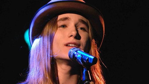 Sawyer Fredericks of Team Pharrell performs his dedication song, May Erlewine's "Shine On" to his mother on Monday, May 4th, 2015.