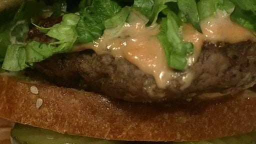 Here's a closeup of the delicious Big Mike Burger that chef Michael Symon made on the Thursday, May 14th episode of "The Chew"!