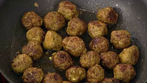 Mohammed Abuali makes meatballs with ground beef and ground lamb for his meatball sandwich on "The Chew".