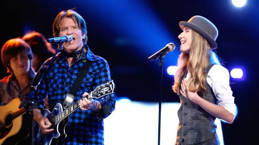 Watch The Voice season 8 winner Sawyer Fredericks and CCR frontman John Fogerty perform Creedence Clearwater Revival hit songs "Born on the Bayou", "Bad Moon Rising", and "Have You Ever Seen The Rain" on Tuesday, May 19, 2015.