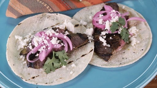Here's a closeup of the amazing steak tacos with chimichurri that Isabel Sneva made on "The Chew"!