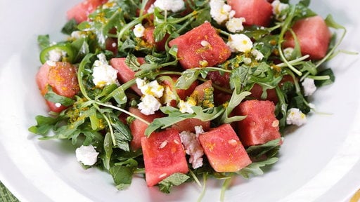 Learn how to make the delicious spicy watermelon salad that Clinton Kelly made on "The Chew" on Friday, May 22, 2015.