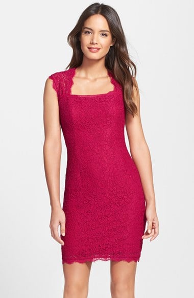 Adrianna Papell Lace Sheath Dress (Regular & Petite) in Lacquer