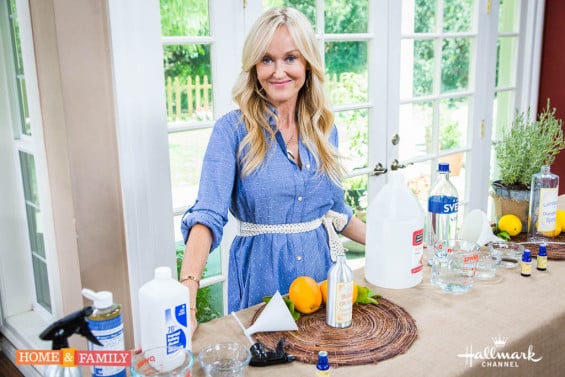 Natural lifestyle expert Sophie Uliano shares the secret to making the fabulous sweet orange countertop spray, lavender disinfecting spray, and hardwood floor cleanser she made on Hallmark's "Home & Family" on Monday, May 4, 2015. H&F Photo Credit: Copyright 2015 Crown Media Family Networks/Photographer: Jeremy Lee