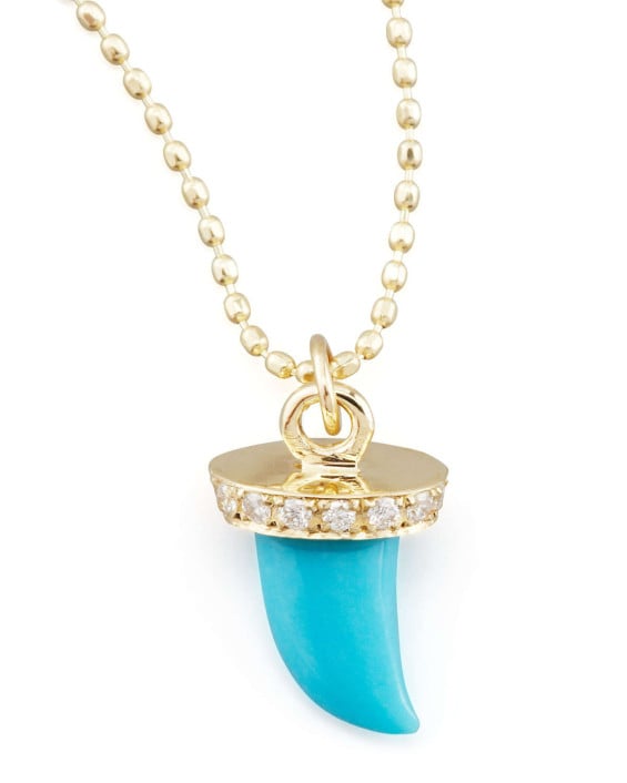 Sydney Evan Small Diamond & Turquoise Horn Necklace