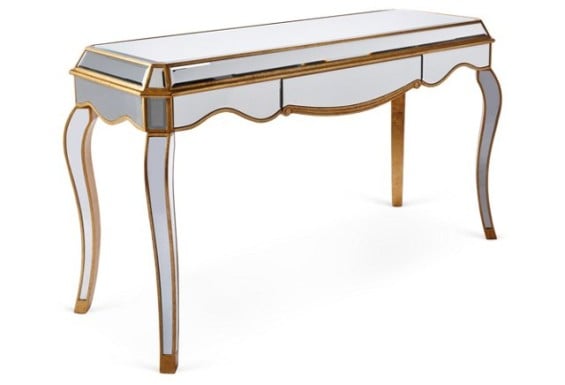 Avery Mirrored Desk in Gold One Kings Lane